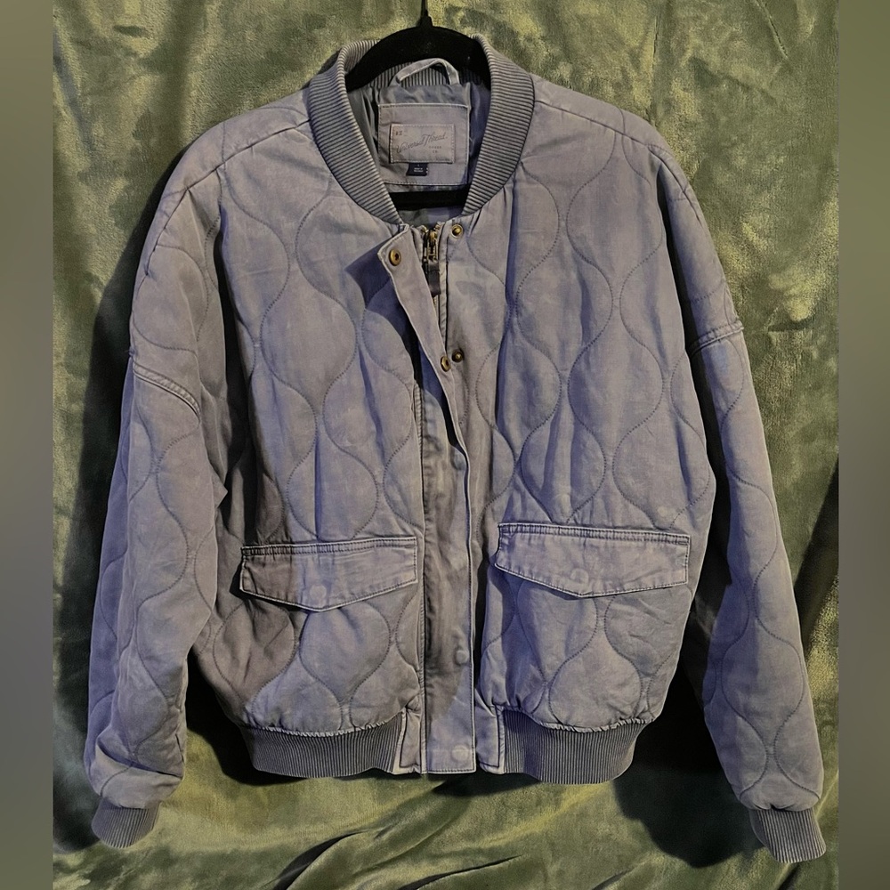 Universal Thread blue/Gray Quilted Bomber Jacket